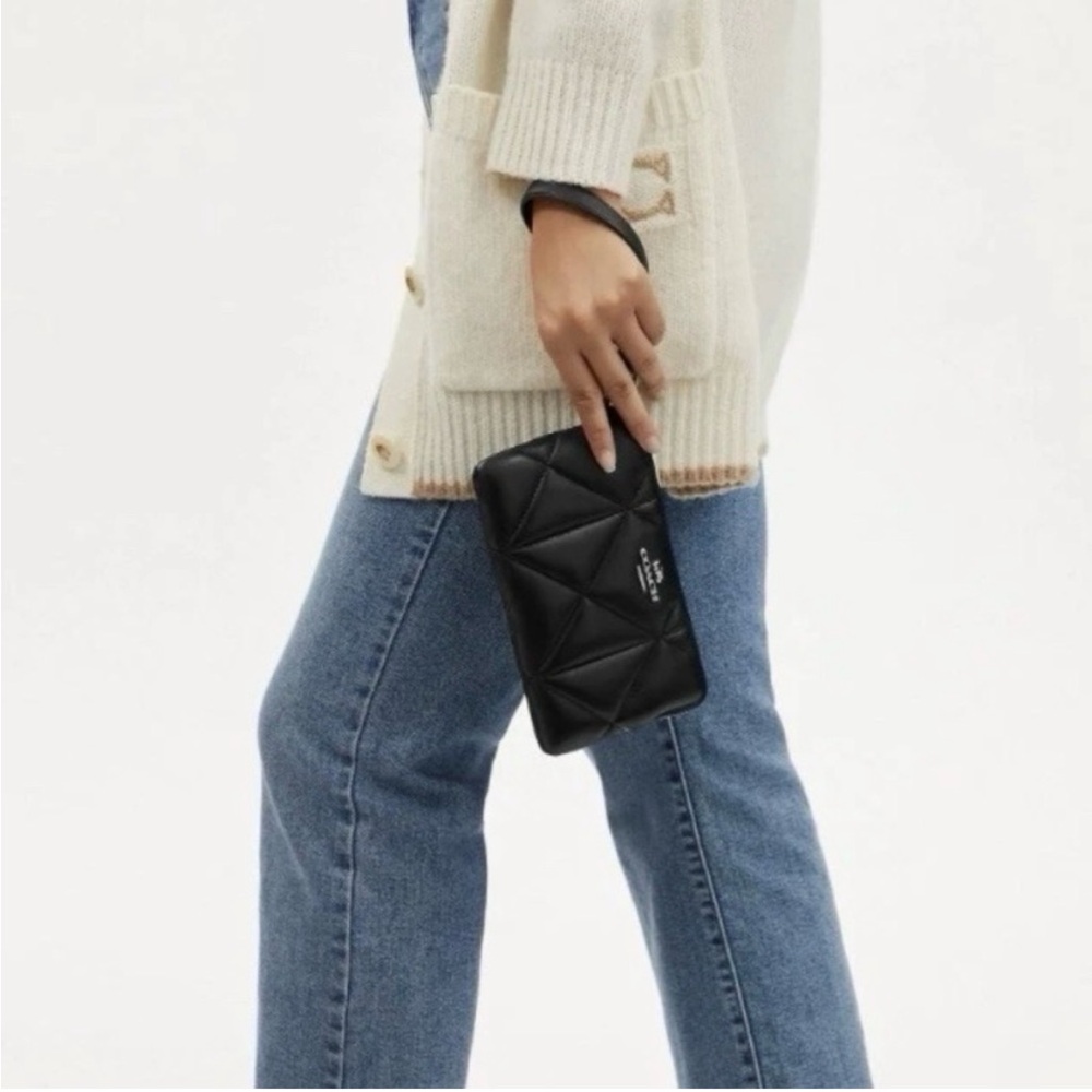 COACH TRIO NWT SOLD OUT - QUILTED LEATHER  - SILVER HARDWARE $320 RETAIL - Picture 4 of 6